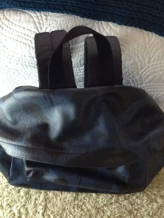 Coach Modern Blue/Black UNISEX Camo Authenticated Backpack Campus/West style